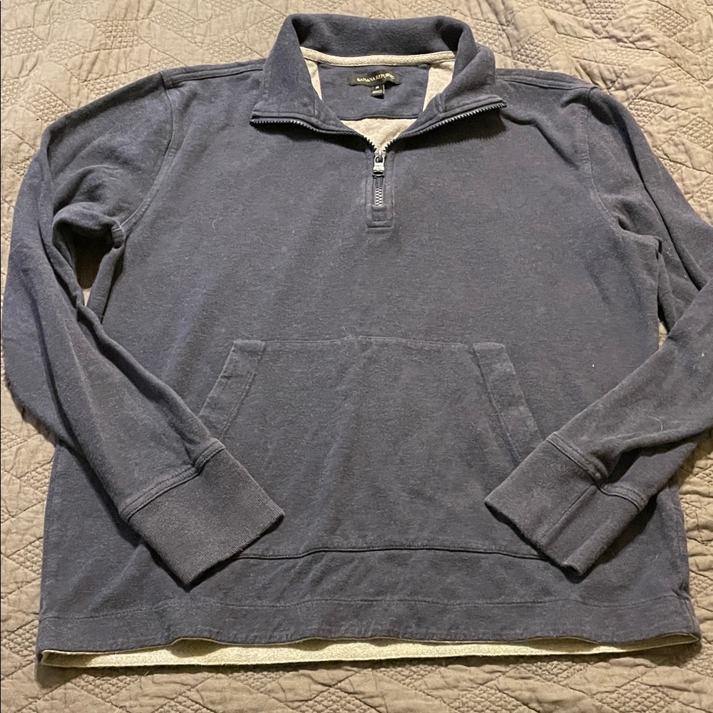 Men's Navy Quarter-Zip Sweater
